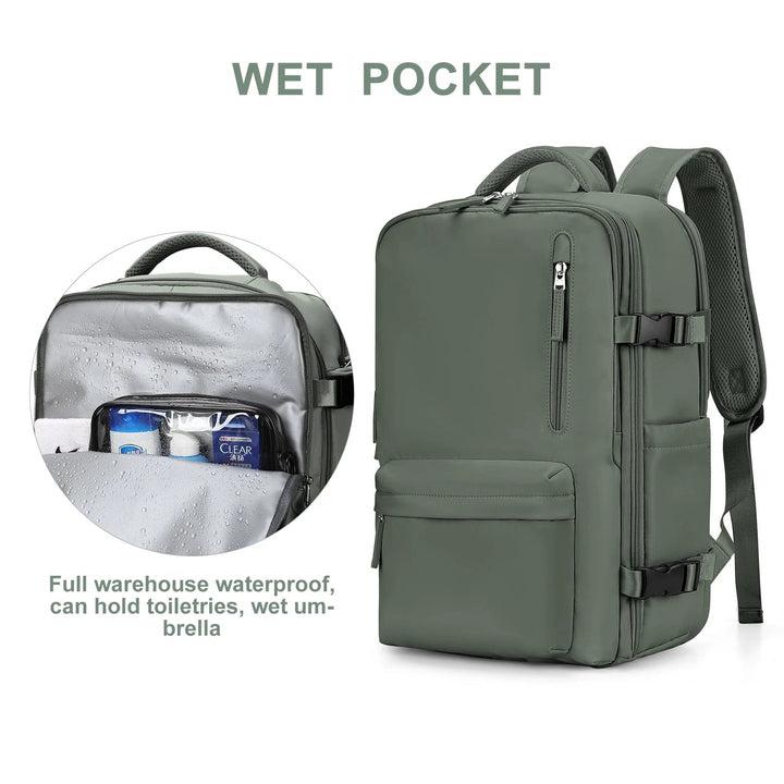 35L Travel Backpack | Waterproof Multi-Compartment Design | Hiking &amp; Carry-On Backpack