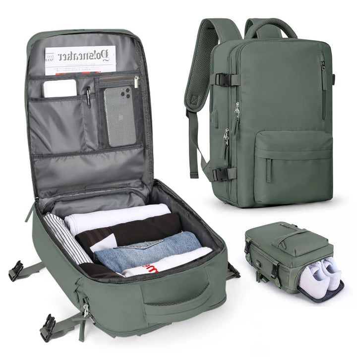 35L Travel Backpack | Waterproof Multi-Compartment Design | Hiking &amp; Carry-On Backpack