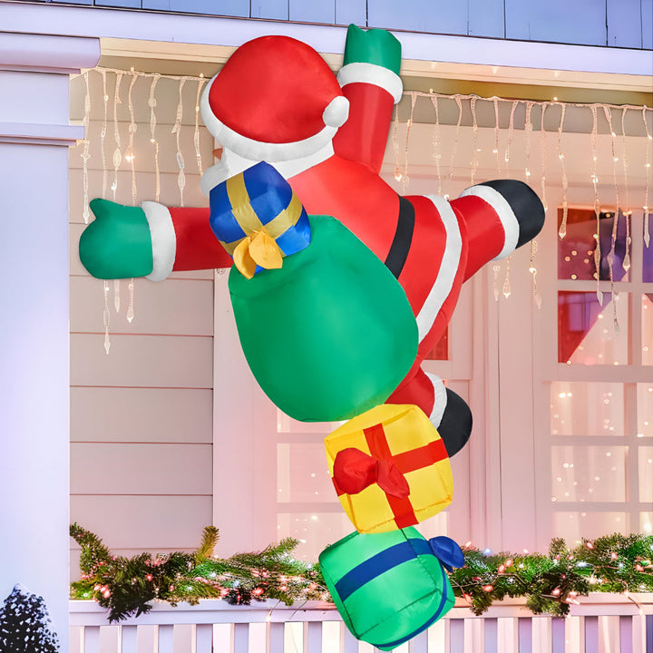6 ft Inflatable Climbing Santa Christmas Decoration with LED Lights