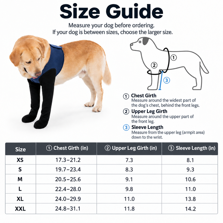 Dog Front Leg Recovery Sleeves with Protective Vest – Cone-Free Anti-Lick Cover