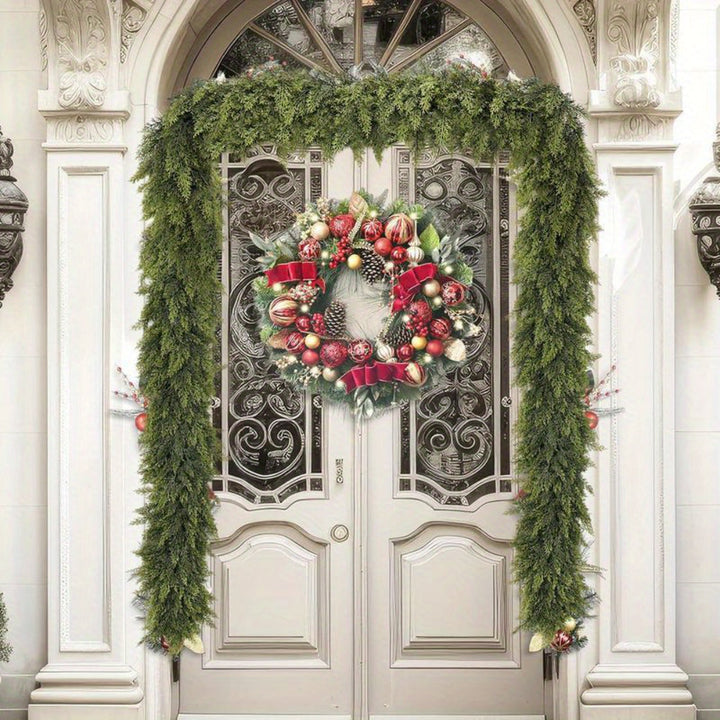 Artificial Christmas Garland | Flexible Greenery Strand | Unlit Mantel, Stair Railing &amp; Doorway Decor