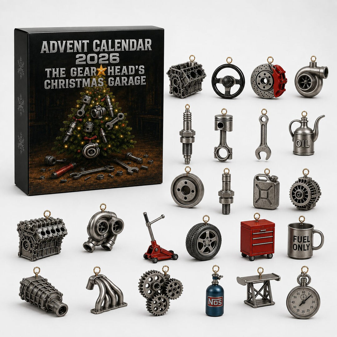 Automotive Parts Advent Calendar 2026 | 24 Garage-Themed Ornament Surprises | Holiday Countdown Collection