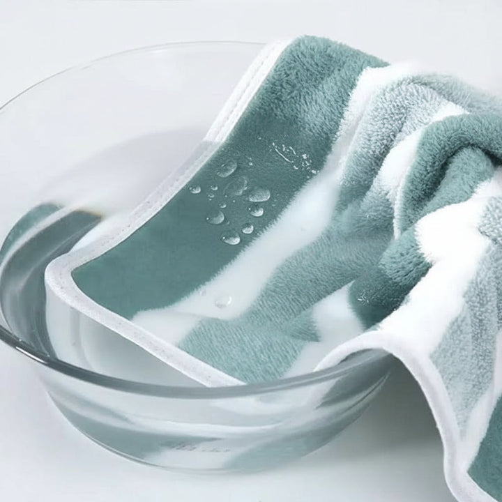 Bath Towel Set | 8-Piece | Ultra-Soft &amp; Absorbent | Quick-Drying Microfiber | Stripe Pattern