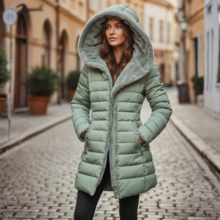 Charlotte - Women’s winter parka hooded and waterproof with fleece lined zip front