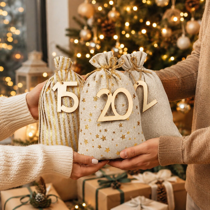 Christmas Advent Calendar Fillable Bags | 24 Numbered Fabric Pouches | Reusable Holiday Countdown