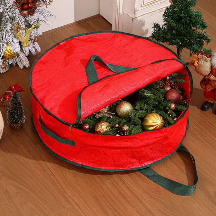 Christmas Ornament Storage Bag with Zipper Closure
