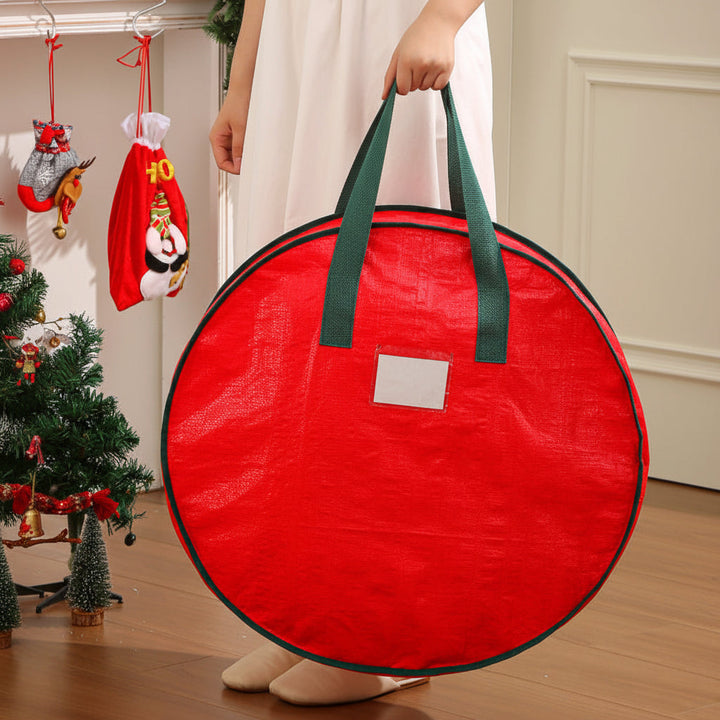 Christmas Ornament Storage Bag with Zipper Closure