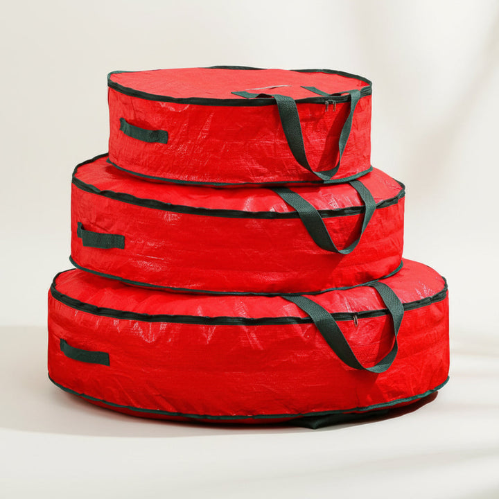 Christmas Ornament Storage Bag with Zipper Closure