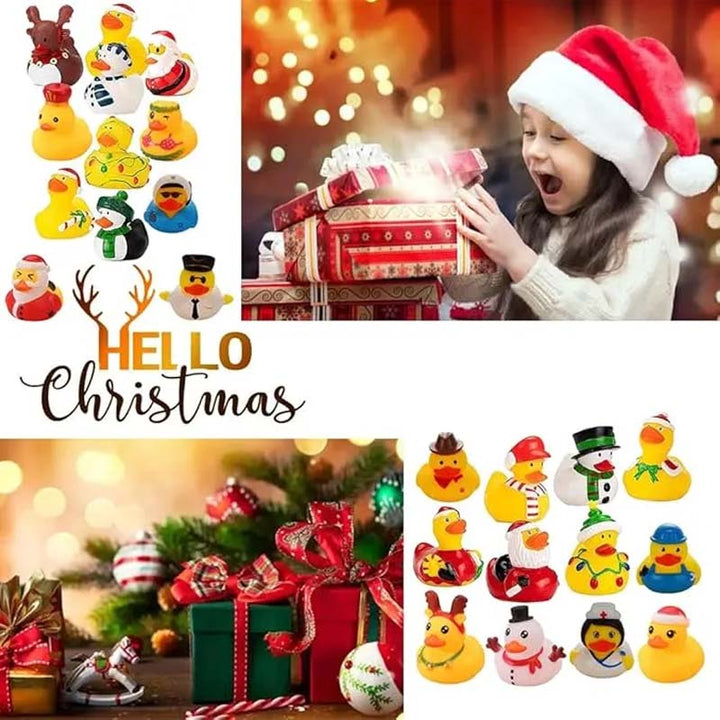 Christmas Rubber Duck Advent Calendar | 24 Holiday Duck Figures | Kids Countdown Gift Set