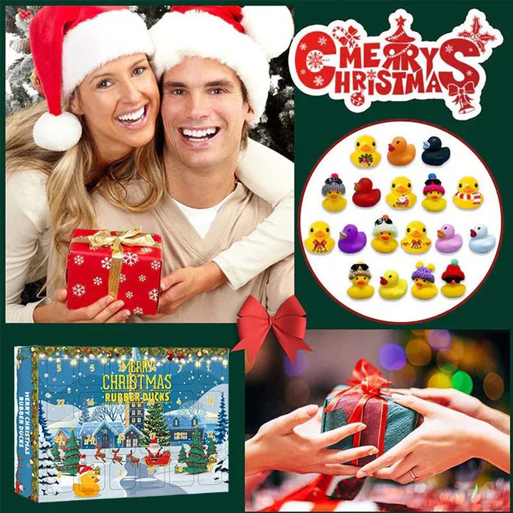 Christmas Rubber Duck Advent Calendar | 24 Holiday Duck Figures | Kids Countdown Gift Set