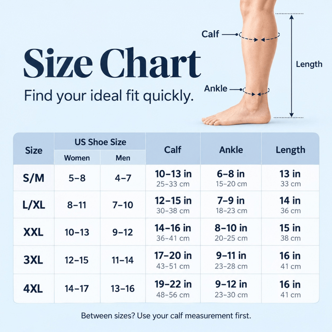 Compression Socks | 15–20 mmHg Graduated Support | Knee-High Design | Easy Zip Closure
