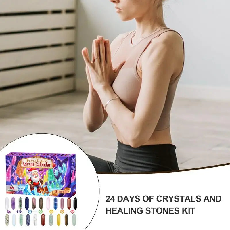 Crystal Advent Calendar 2026 | 24 Crystal &amp; Gemstone Surprises | Holiday Countdown Gift Set