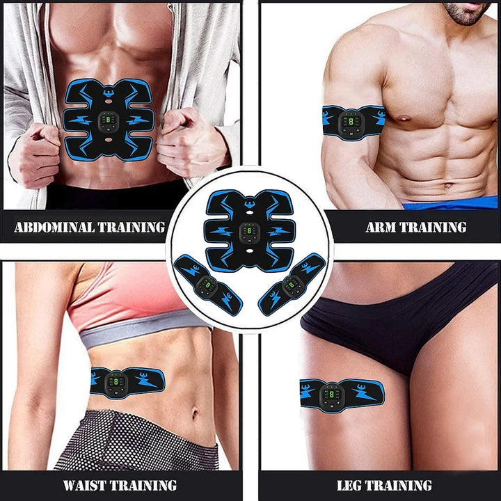 EMS Abdominal Muscle Stimulator | 6 Training Modes &amp; 10 Intensity Levels | USB Rechargeable
