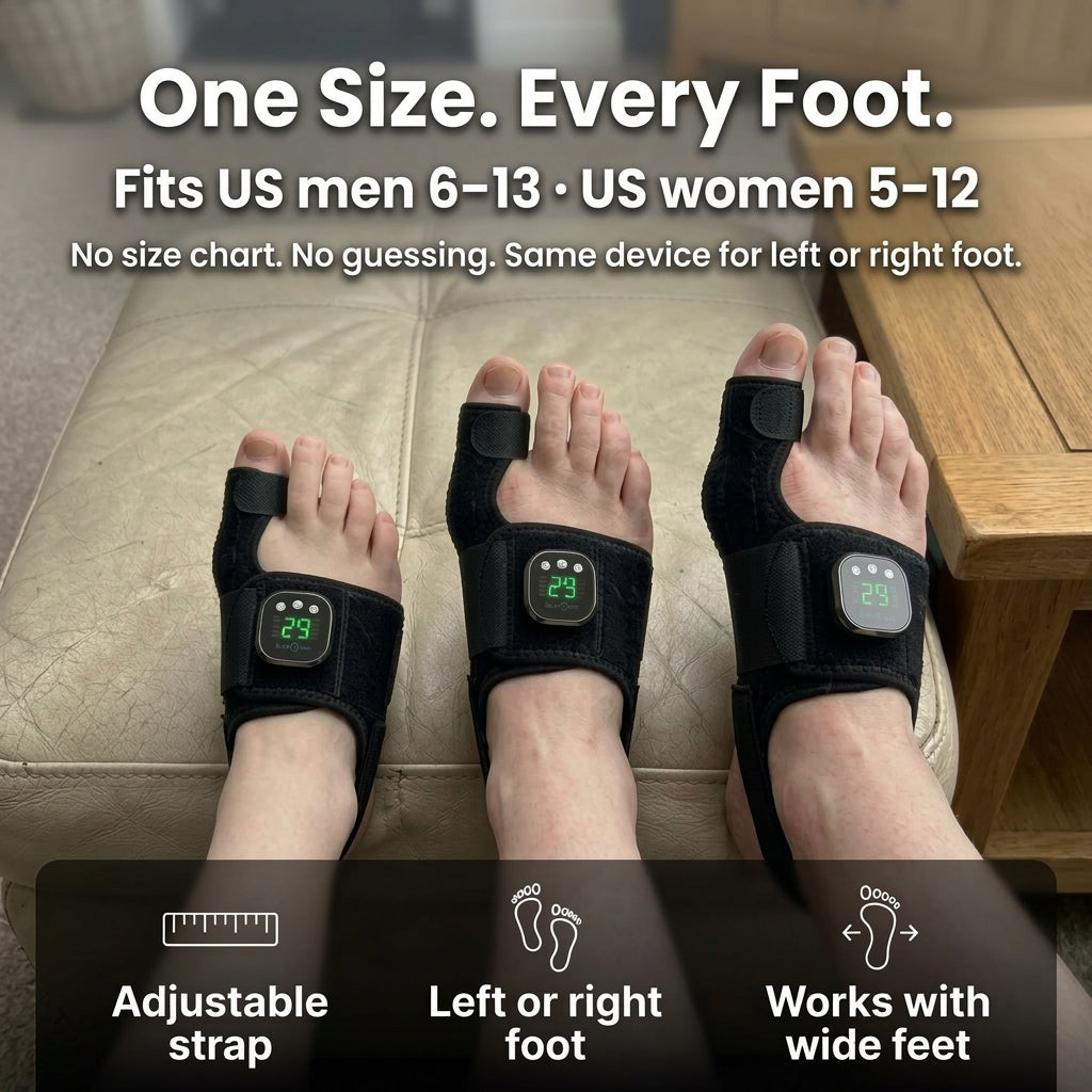 EMS Bunion Toe Support Device | Aluminum Alignment Bar | Electrical Stimulation &amp; Hands-Free Foot Care