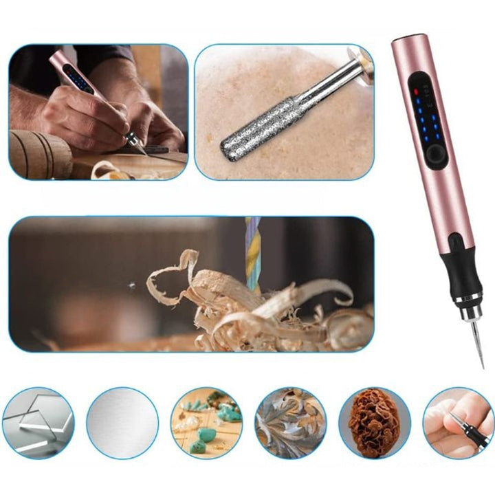 Electric Engraving Pen Kit | USB-C Rechargeable | Adjustable Speed 5,000–18,000 RPM | Precision Craft Tool