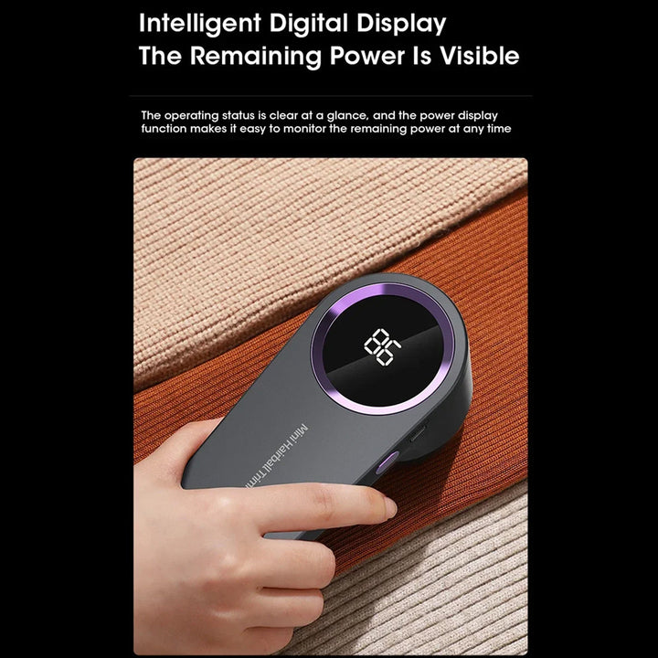 Fabric Shaver | 8000 RPM Motor | 6 Stainless Steel Blades | LED Display | USB-C Rechargeable