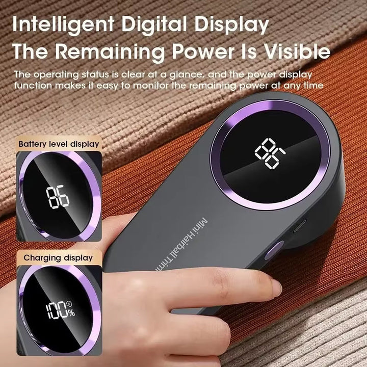 Fabric Shaver | 8000 RPM Motor | 6 Stainless Steel Blades | LED Display | USB-C Rechargeable