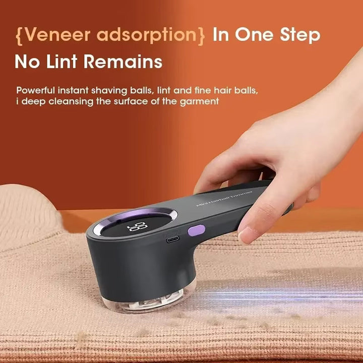Fabric Shaver | 8000 RPM Motor | 6 Stainless Steel Blades | LED Display | USB-C Rechargeable
