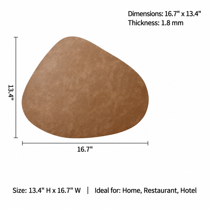 Faux Leather Placemats | Double-Sided Water Drop Design | 1.8mm Thick PU | Modern Table Protection