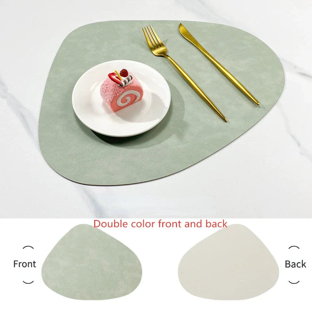 Faux Leather Placemats | Double-Sided Water Drop Design | 1.8mm Thick PU | Modern Table Protection