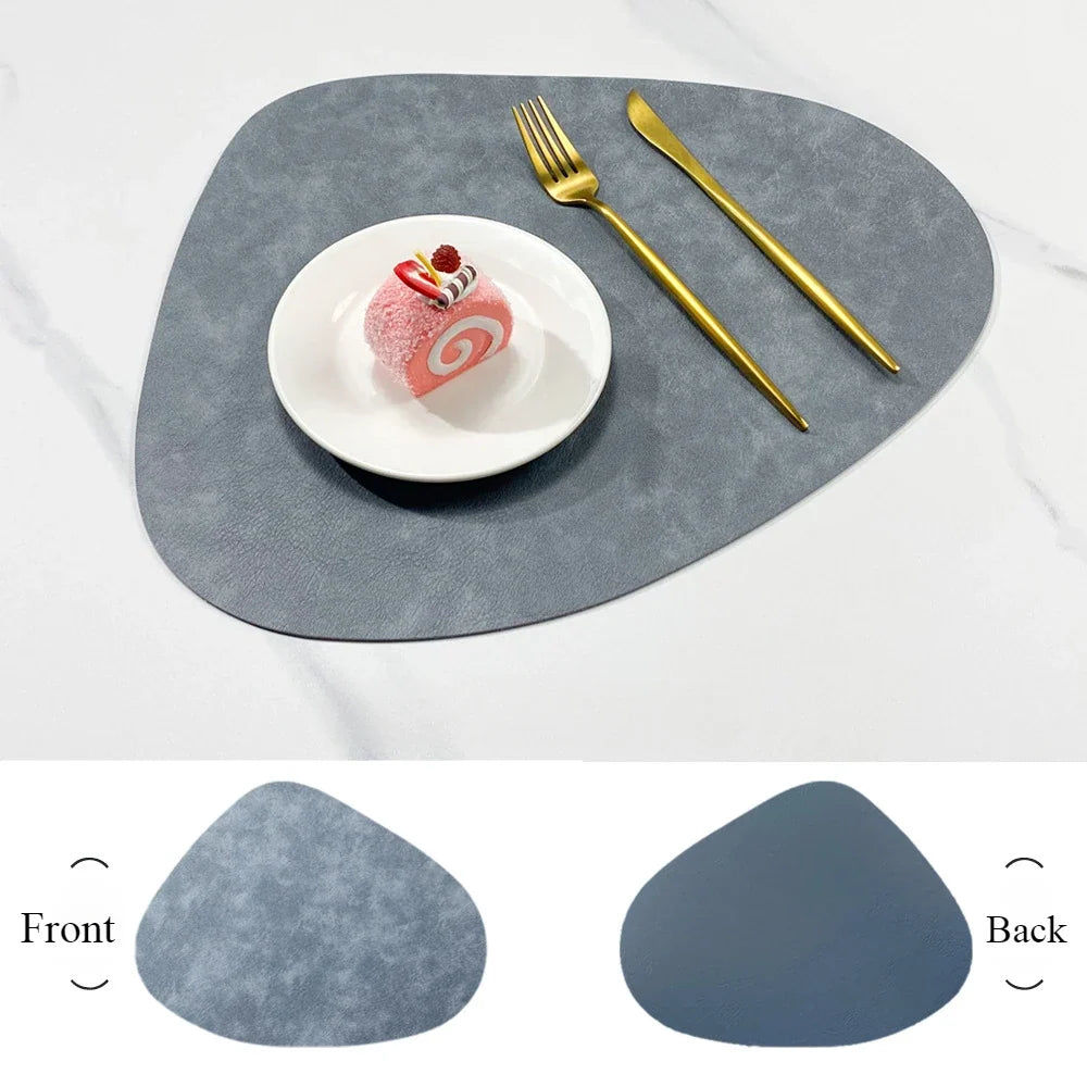 Faux Leather Placemats | Double-Sided Water Drop Design | 1.8mm Thick PU | Modern Table Protection