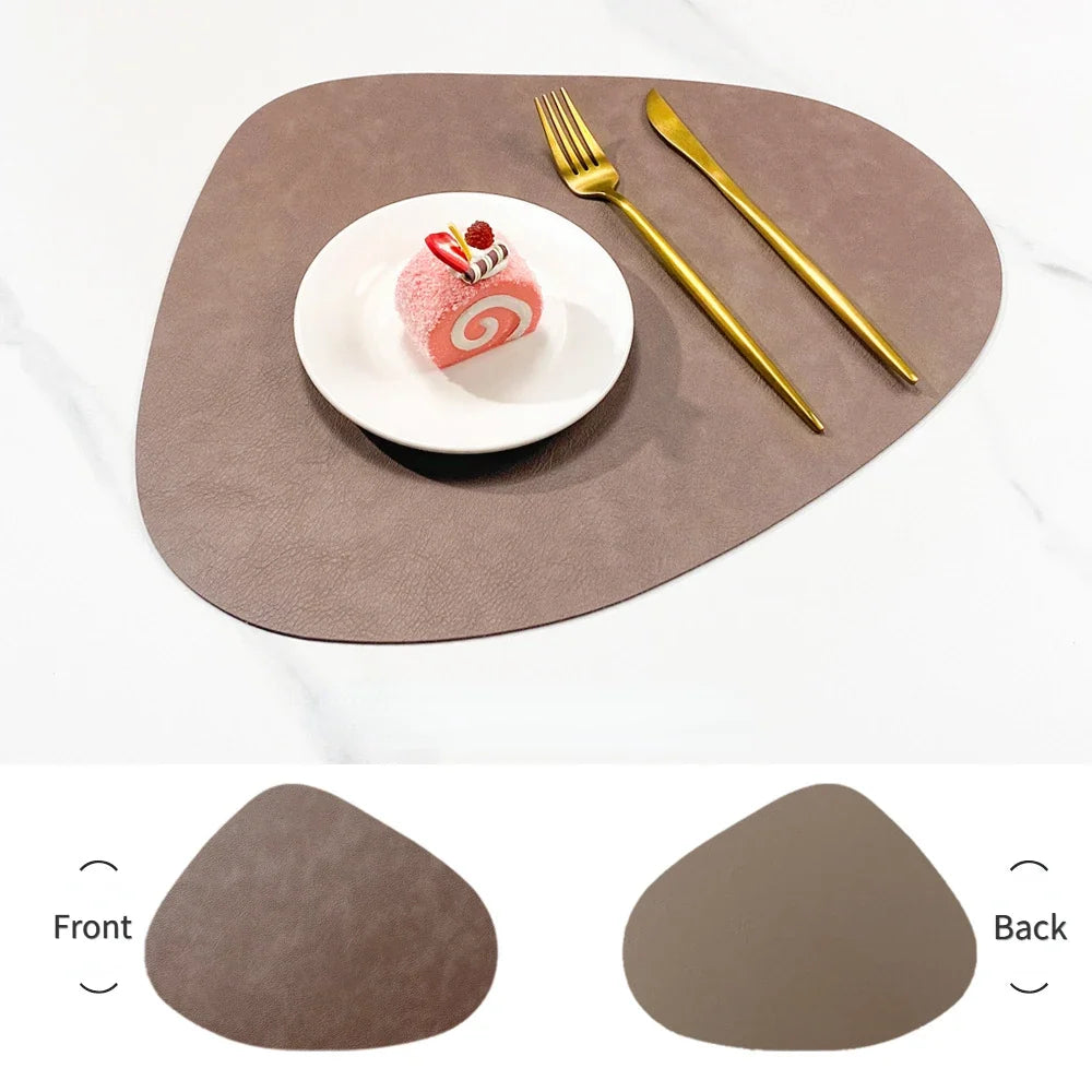 Faux Leather Placemats | Double-Sided Water Drop Design | 1.8mm Thick PU | Modern Table Protection