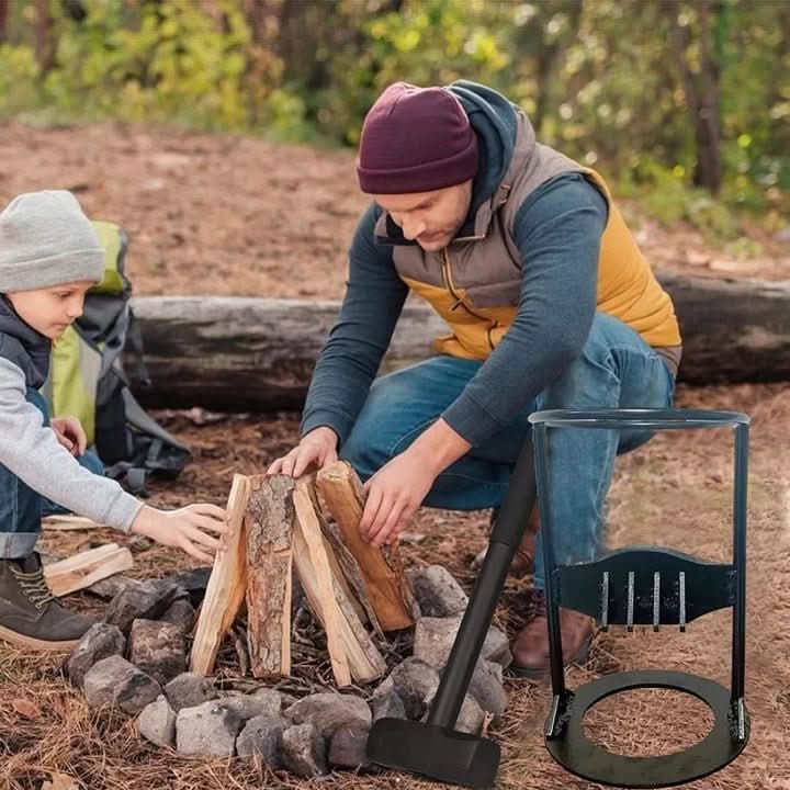 Firewood Splitter | Safe Manual Wood Splitting Tool | Heavy-Duty Steel Construction