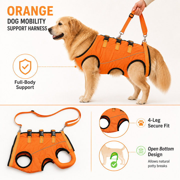 Full-Body Dog Mobility Support Harness with Lift Assist for Senior Dogs