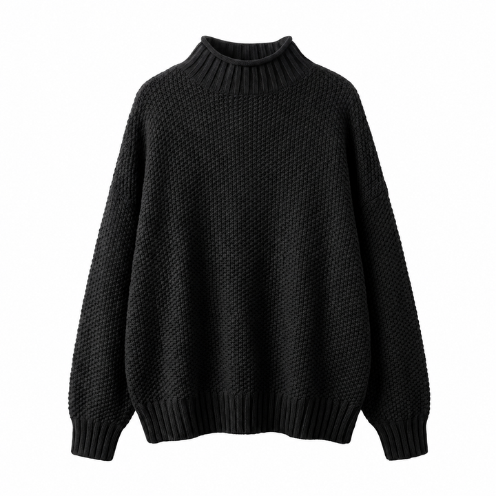 Hazel - Women’s soft turtleneck sweater with warm knitted long sleeve
