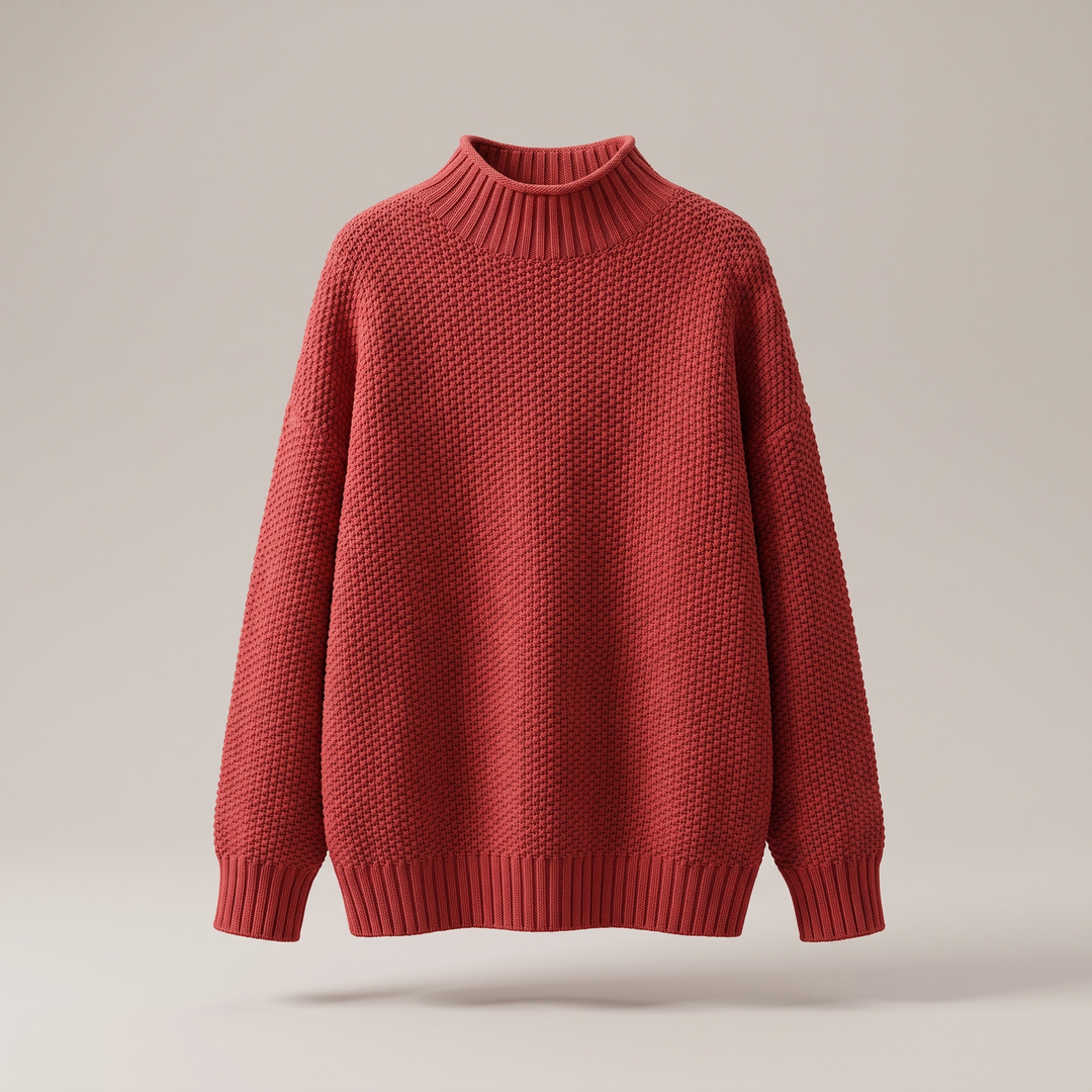 Hazel - Women’s soft turtleneck sweater with warm knitted long sleeve