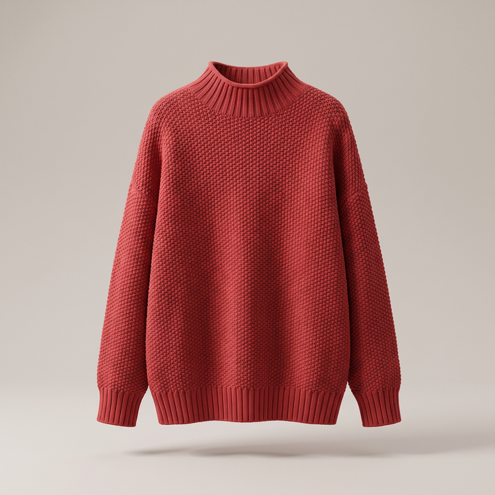 Hazel - Women’s soft turtleneck sweater with warm knitted long sleeve