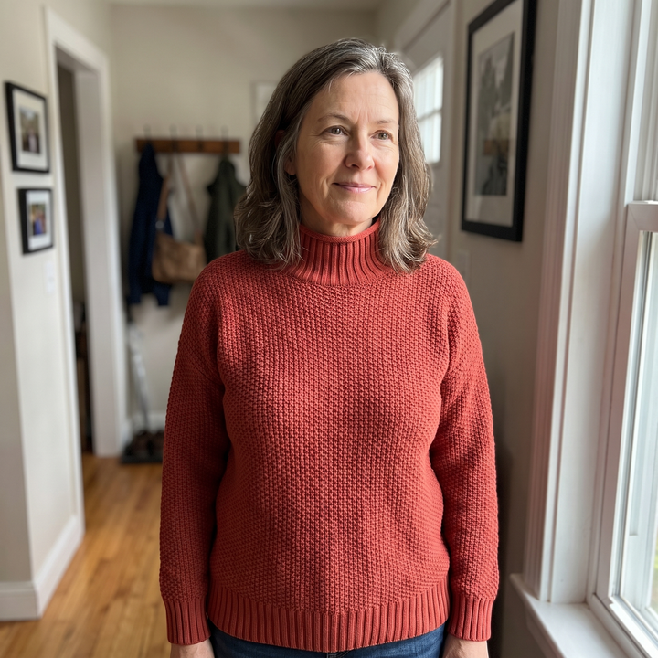 Hazel - Women’s soft turtleneck sweater with warm knitted long sleeve