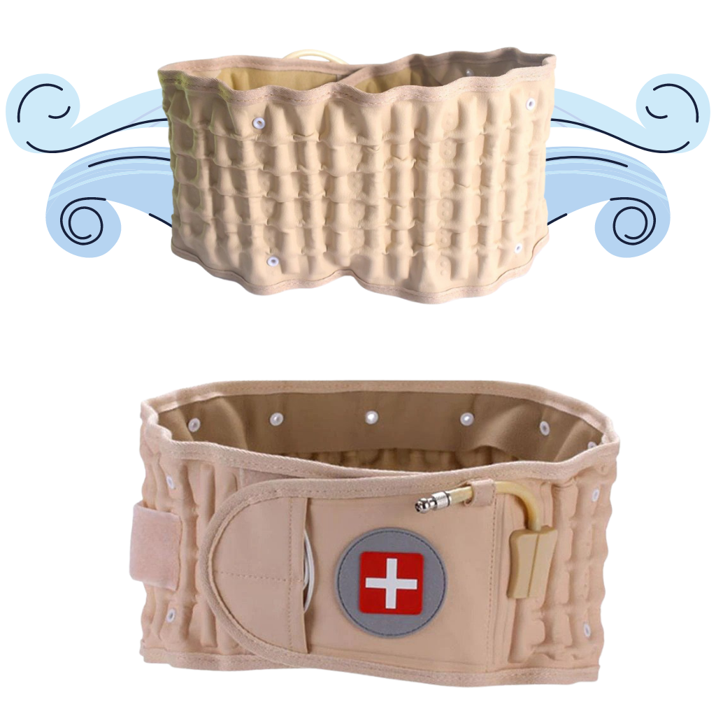 Inflatable Lumbar Support Belt | Adjustable Waist Fit | Lightweight, Breathable Back Support
