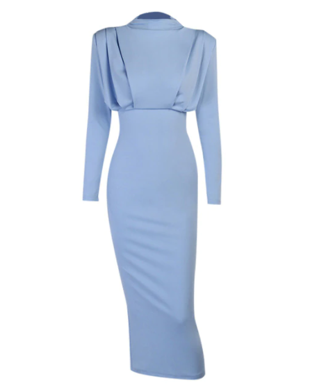 Isabella - Women’s evening dress formal and maxi with long sleeve and high neck