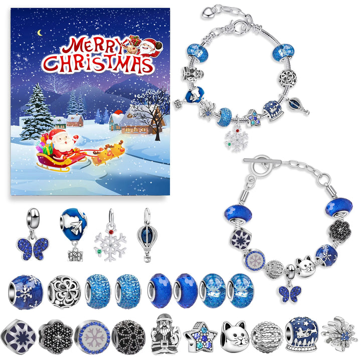 Jewelry Advent Calendar | Stainless Steel Jewelry Gift Set | 24-Day Christmas Countdown Surprise