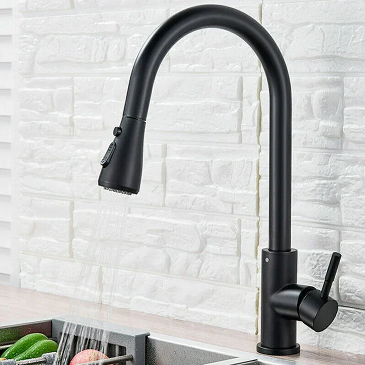 Kitchen Faucet | Pull-Down Sprayer | Brushed Stainless Steel | Dual Spray Function | 15 in Height