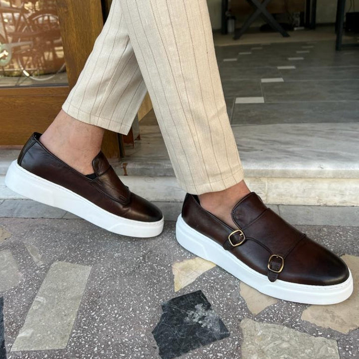 Liam - Men’s smart casual loafers for winter with buckles and chunky sole