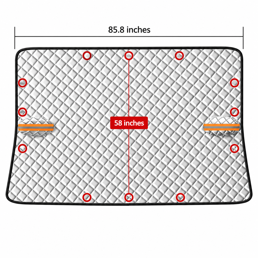 Magnetic Windshield Cover | Oxford Fabric &amp; Reflective Aluminum Layer | Winter Frost and Summer Sun Protection