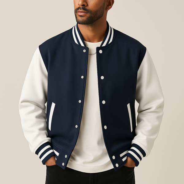 Mason - Men's Bomber Jacket Fall Lightweight with Ribbed Collar and Snap Closure
