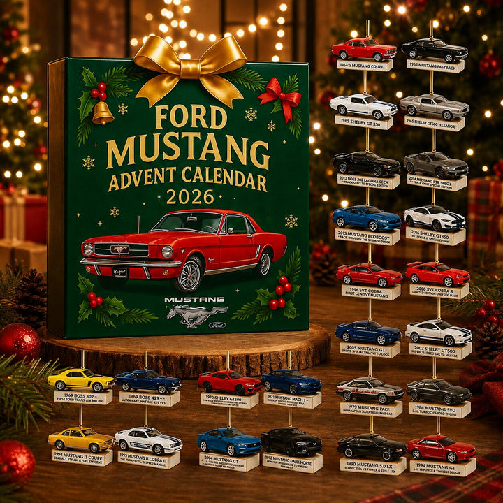 Muscle Car Advent Calendar 2026 | 24 Car-Themed Ornament Surprises | Holiday Countdown Collection