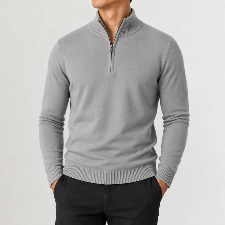 Nathan - Men’s quarter zip sweater with long sleeve and smart slim fit