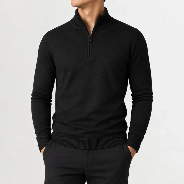 Nathan - Men’s quarter zip sweater with long sleeve and smart slim fit