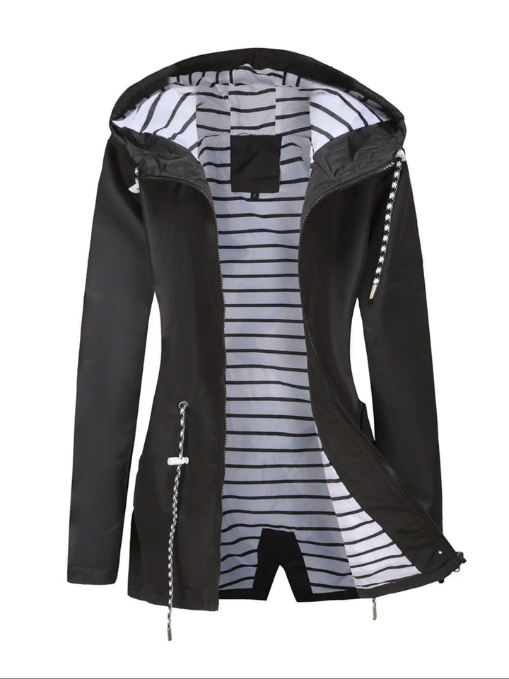 Nora - Women’s waterproof winter coat with hood and striped lining