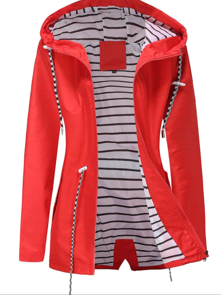 Nora - Women’s waterproof winter coat with hood and striped lining