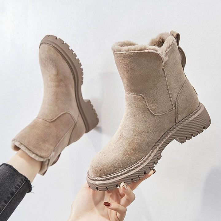 Olivia - Women’s fleece lined winter ankle boots with chunky lug sole