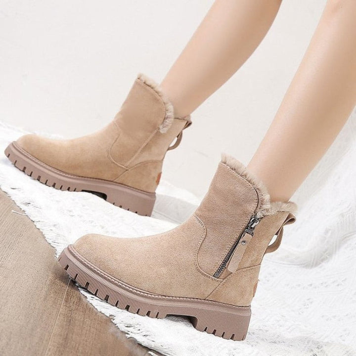 Olivia - Women’s fleece lined winter ankle boots with chunky lug sole