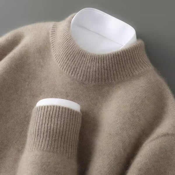 Owen - Men's Sweater with Mock Neck and Long Sleeves