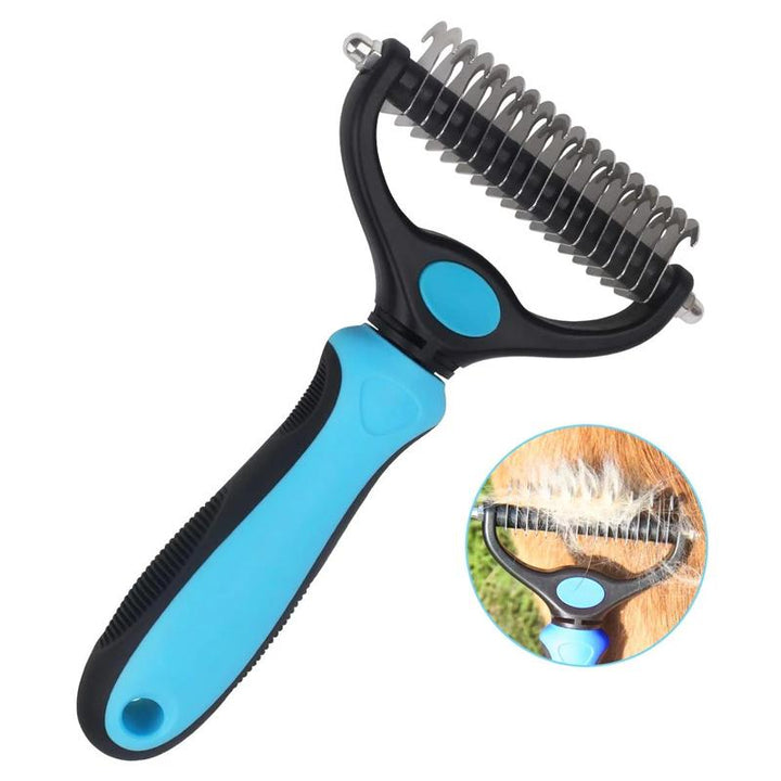 Pet Grooming Tool | Deshedding &amp; Detangling Brush | Stainless Steel Blade | For Dogs &amp; Cats