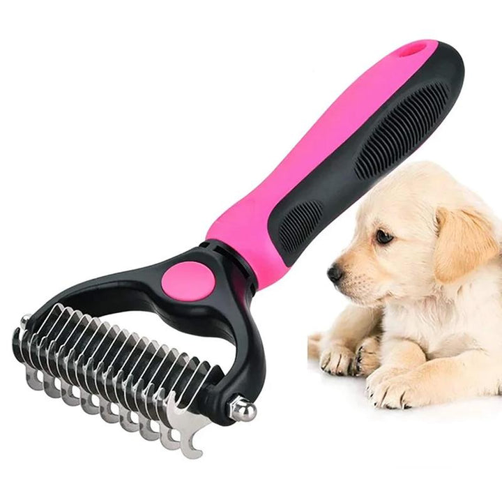 Pet Grooming Tool | Deshedding &amp; Detangling Brush | Stainless Steel Blade | For Dogs &amp; Cats