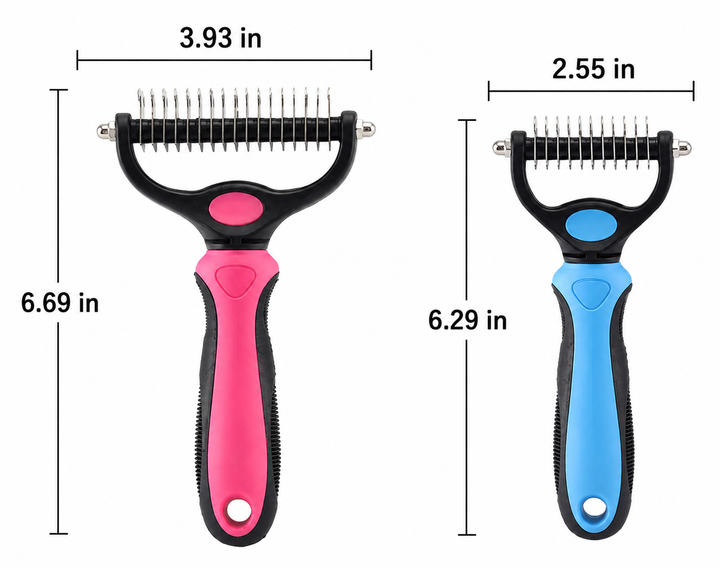 Pet Grooming Tool | Deshedding &amp; Detangling Brush | Stainless Steel Blade | For Dogs &amp; Cats